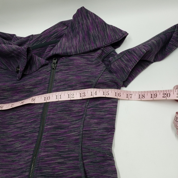 Lucy Purple Zip-Up Jacket Athleisure Jogging Asymmetric Zipper Cowl Neck Sz XS - Picture 9 of 12